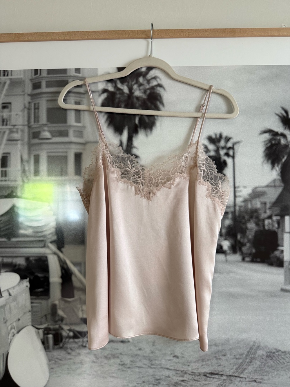 New with tags SABLYN Bobbi Lace-Trim V-Neck Cami in Lunar, size Medium.